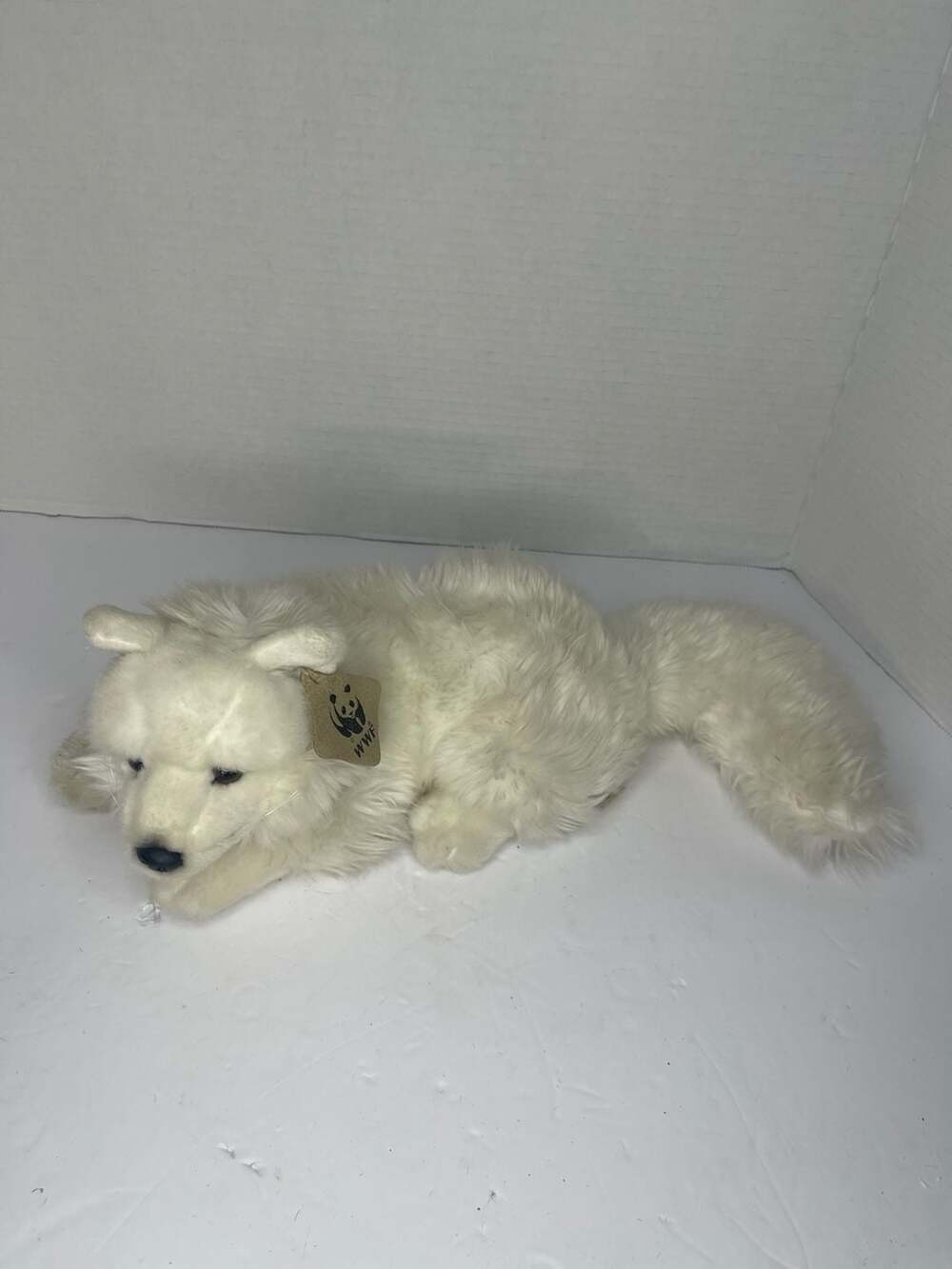 WWF Anna Club 1986 Plush Arctic Fox Laying Soft Stuffed Animal RARE